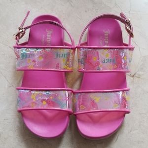 EUC JUICY COUTURE HOLOGRAPHIC GIRLS SANDALS US 2